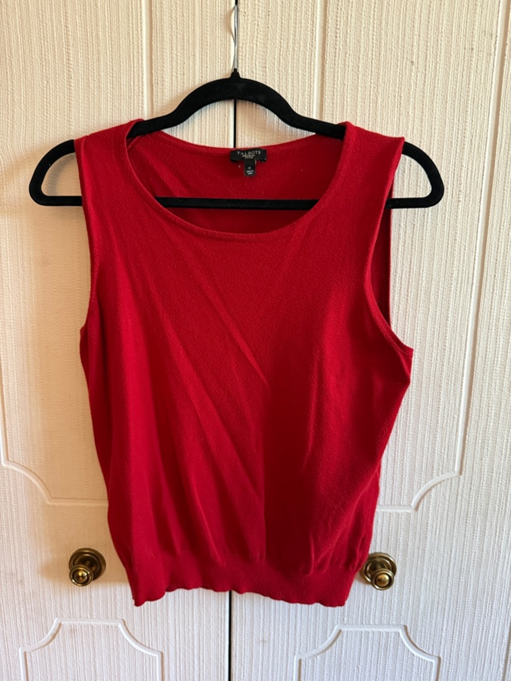 Talbots Bright Red Sleeveless Knit Top